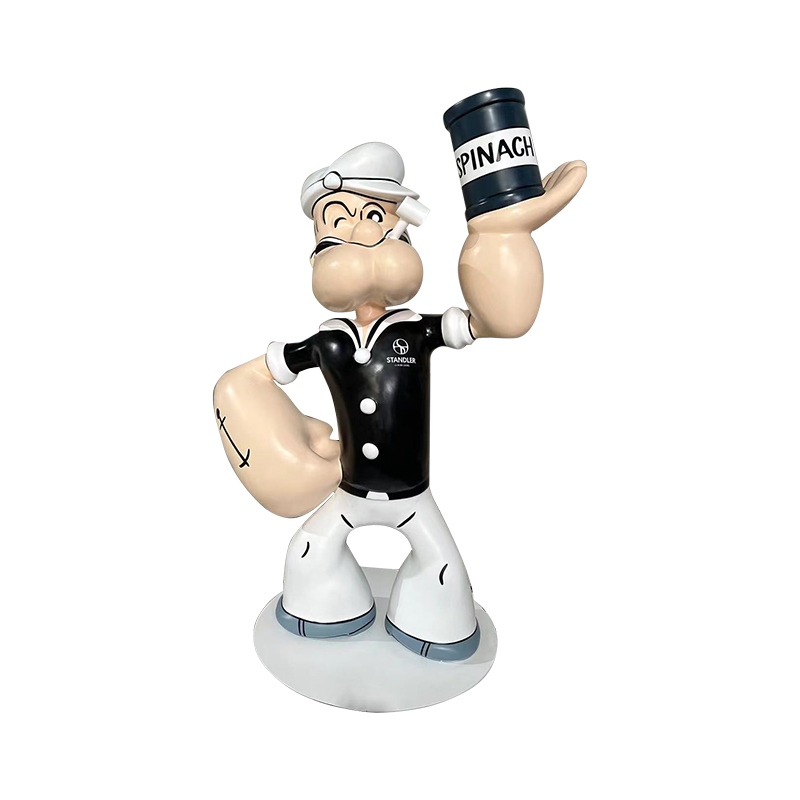 Vintage Popeye Sailor -patsas Hotel & Mall Decord - Retro Nautical Aihe Veistos